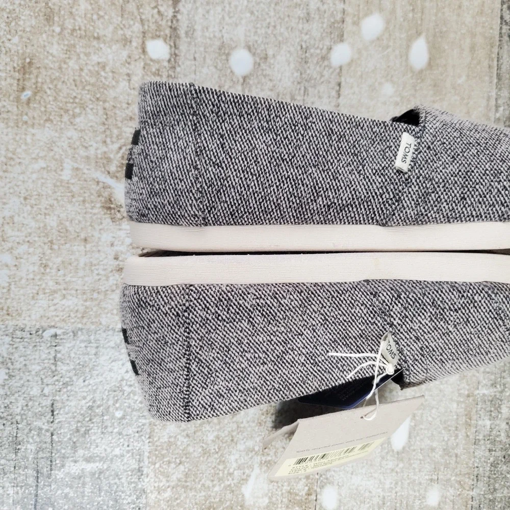 Toms Alpargata Womens Flats Sz 5 Black Earthwise Heathered Knit Slip On Loafers - Picture 8 of 12